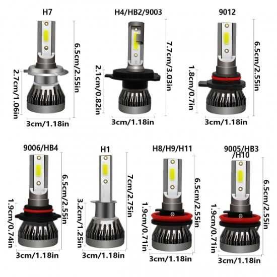 Диодни крушки мини HB3 9005 - 36w 2 бр / к-т
