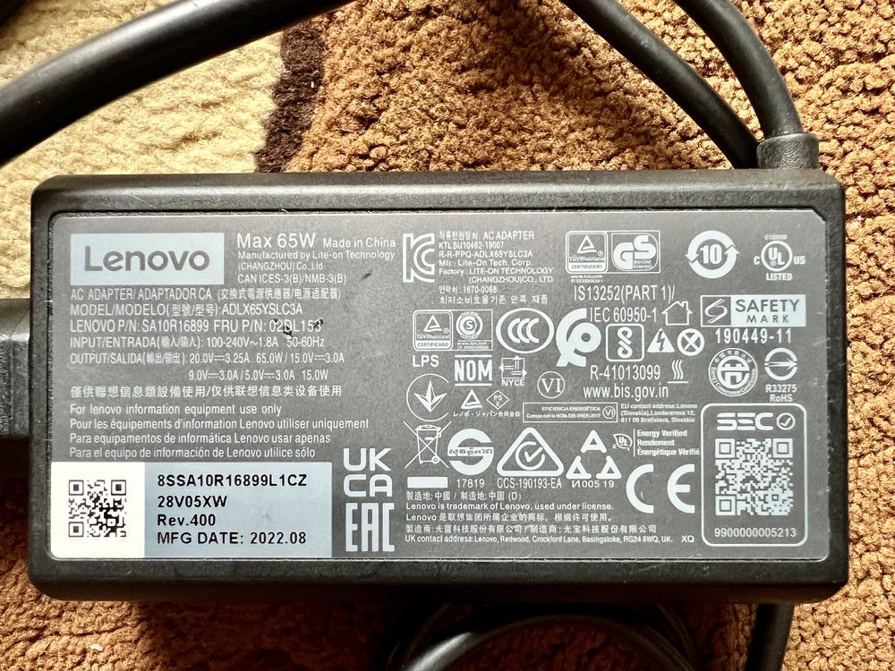 Incarcator alimentator  Lenovo slim usb C original 65W