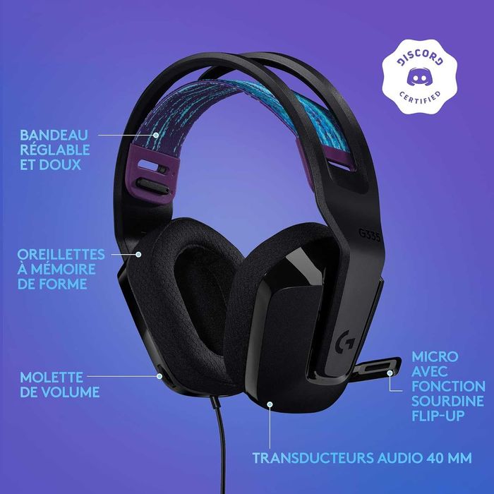 ПРОМО Нови Гейминг Безжични Bluetooth Слушалки Logitech - G335, Черни
