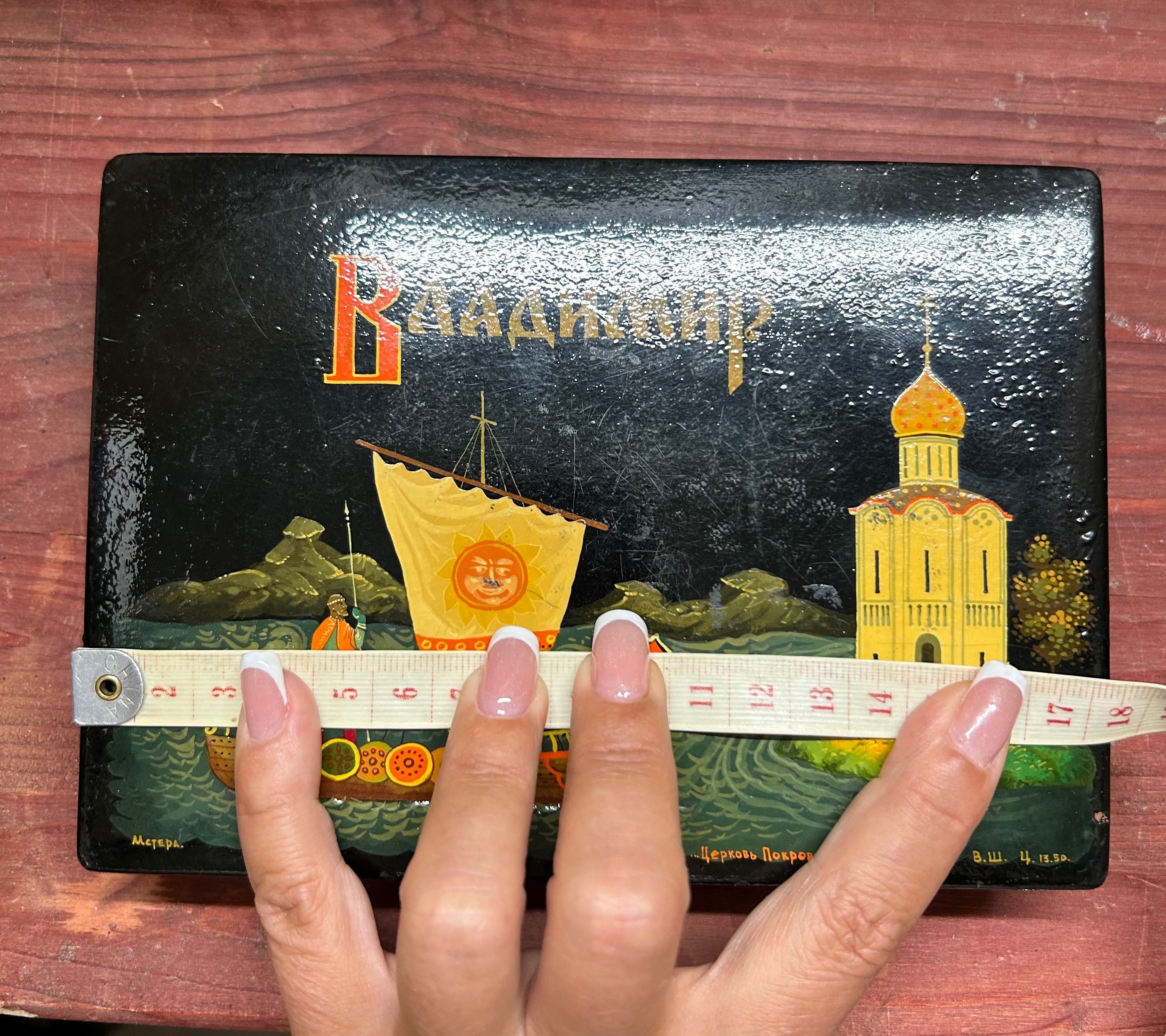 ръчно рисуван Палех кутия СССР сувенири