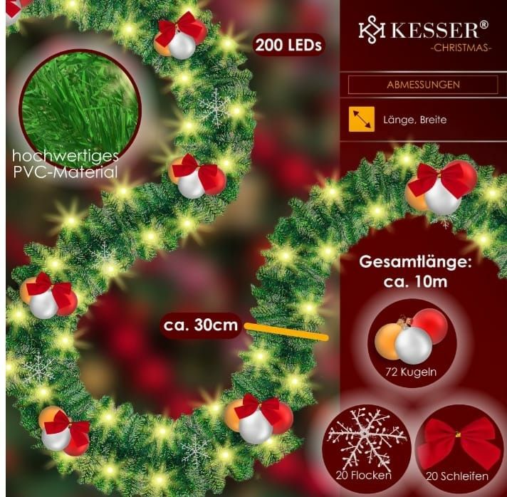 Ghirlanda artificiala cu accesorii 10M