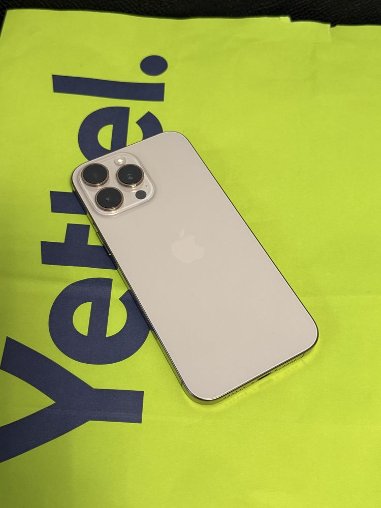 КАТО НОВ 256GB iPhone 16 Pro Max Yettel Гаранция 2028 г. Desert