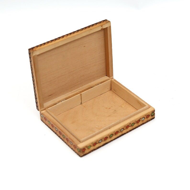 Дървена кутия за карти винтидж