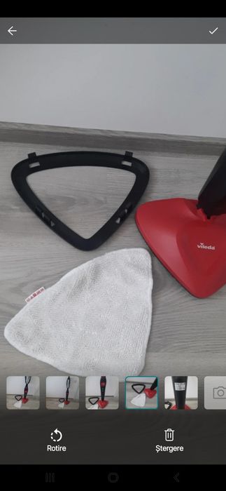 Mop cu abur, Vileda,1550 W, 0.4 l (Gri/Rosu)