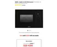 Cuptor cu microunde si grill incorporabil SMEG FMI120B3