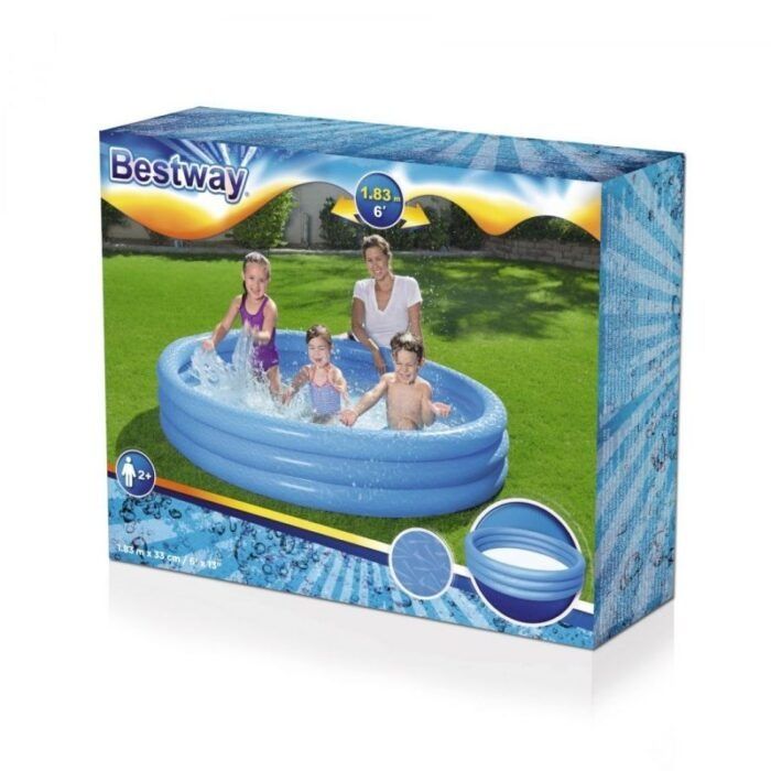 Детски надуваем басейн Bestway, 183 х 33 см, PVC, неон, за деца над 2