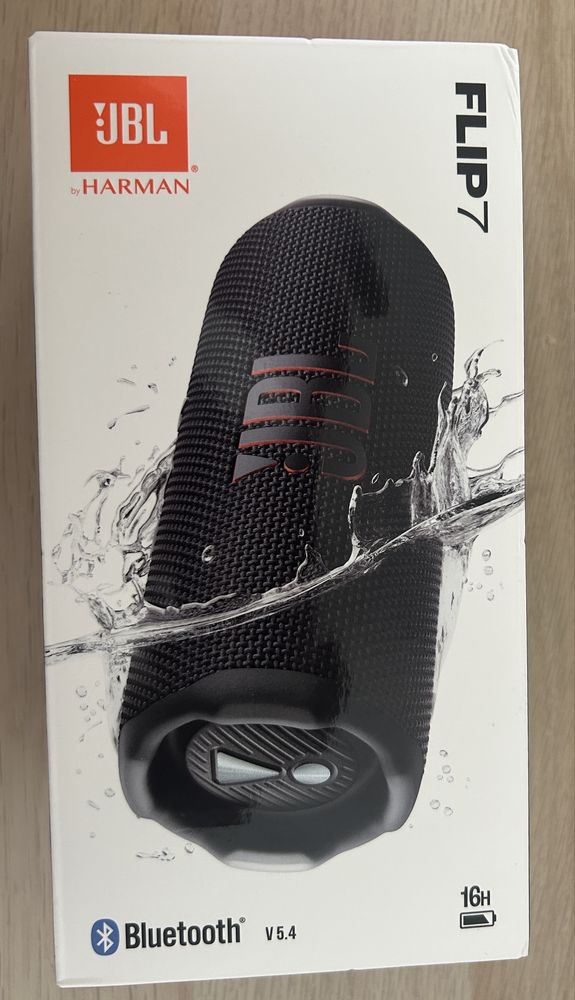 Boxa portabila JBL Flip 7, Bluetooth, IP68, negru