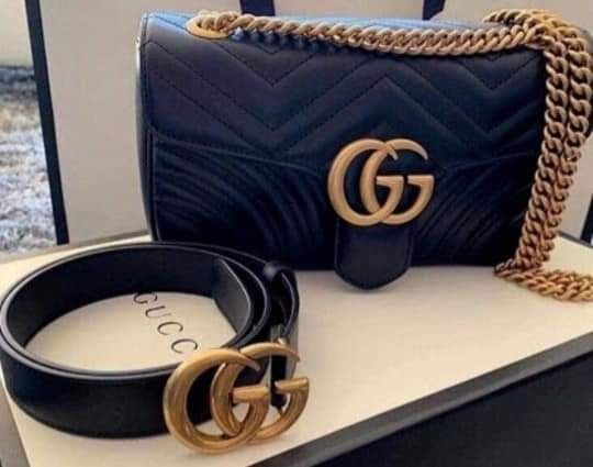 Set Gucci  Marmont, curea si geanta, saculet,etichetă incluse