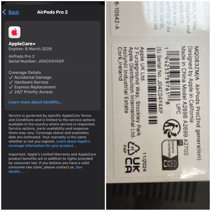  Apple AirPods Pro 2nd Gen -последен модел Запечатани MQD83ZM