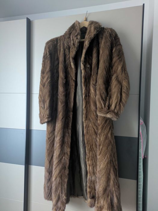 Дълго палто естествен косъм от норка