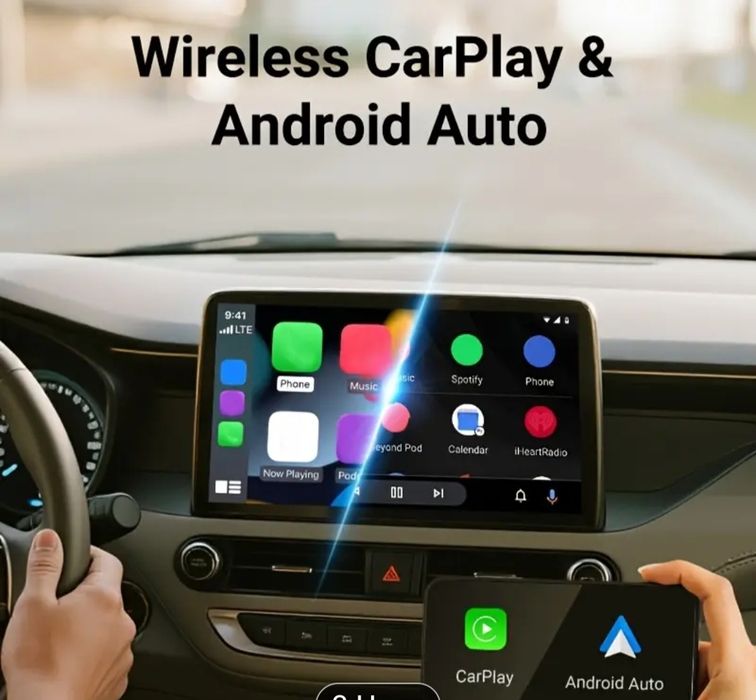 2-в-1 Безжичен CarPlay & Android Auto Адаптер