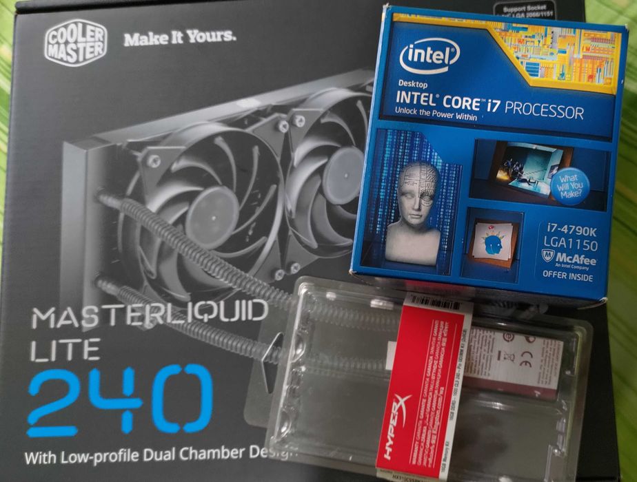 Процесор с водно охлаждане, дъно и рам