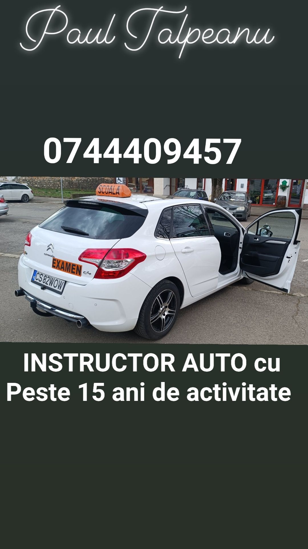 Instructor auto Paul Talpeanu înscrieri cursanti la Bocsa Caras Severi