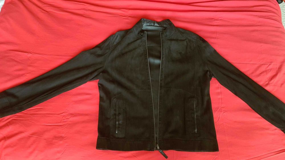 мъжко двулицево кожено яке ANDREWS - гладка кожа и велур