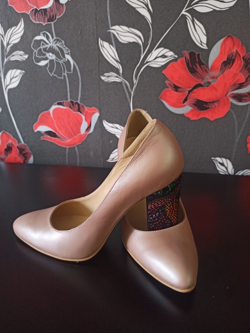 Pantofi dama roz-sidef