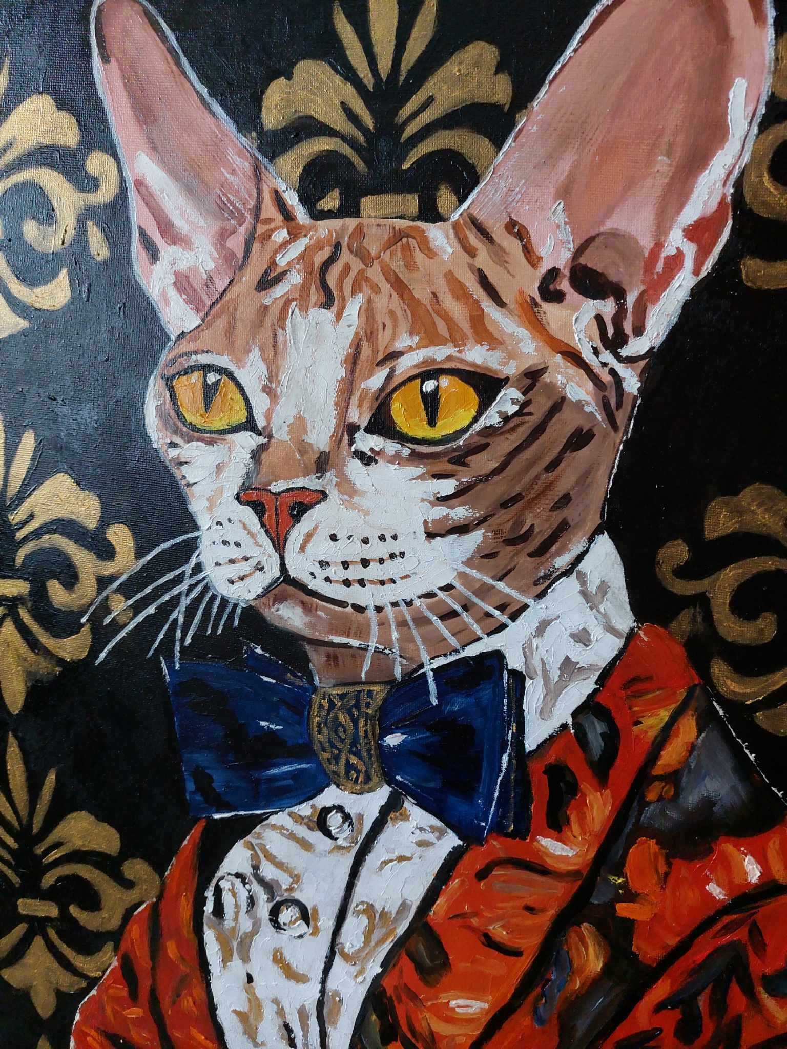 Pisica aristocrata pictura in ulei 1