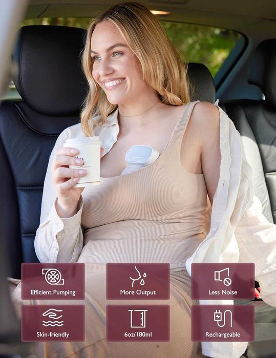 Momcozy S9 Pro преносима помпа за кърма, 2 режима, 9 нива, сива,2 броя