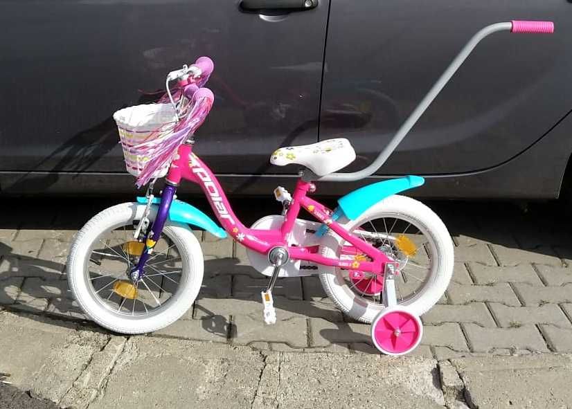 Vand bicicleta copii Polar Summer, roz-albastru, roti pe 14 inch