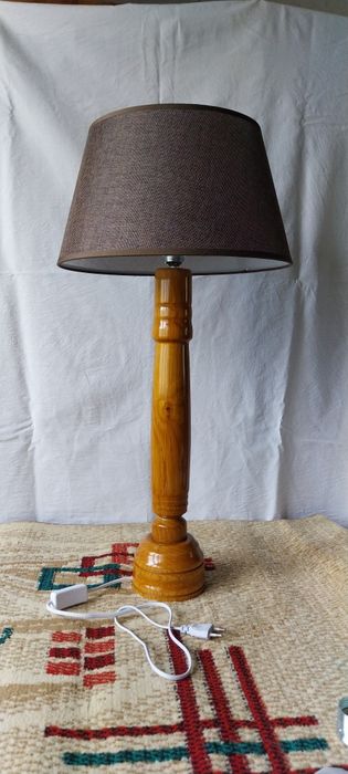 Lampa, veioza, abajur lemn masiv stejar handmade