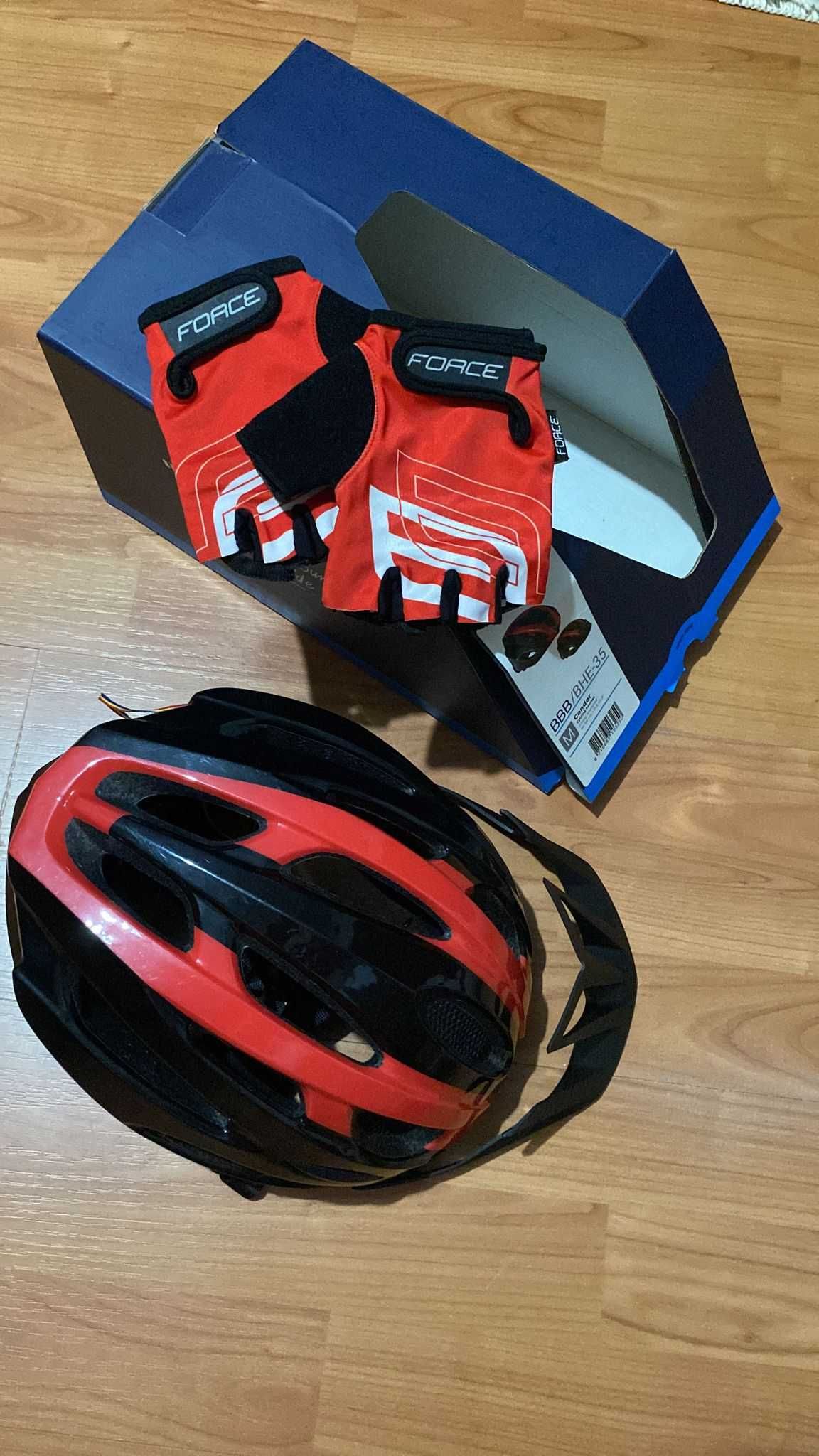 Set Cască de Ciclism Bbb Bhe - 35 + Mănuși de ciclism Force (L)
