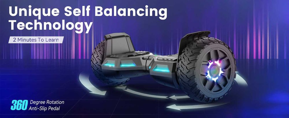 Ховърборд SISIGAD 8.5" Off Road Hoverboard Bluetooth, LED, All Terrain