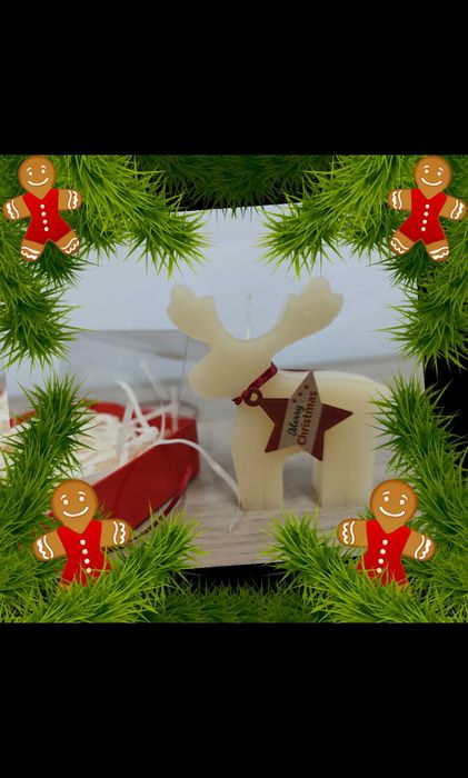 Ароматни, ръчно ляти Коледни свещи от соев восък