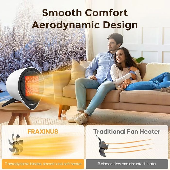 FRAXINUS Керамичен вентилаторен отоплител,900W/1500W