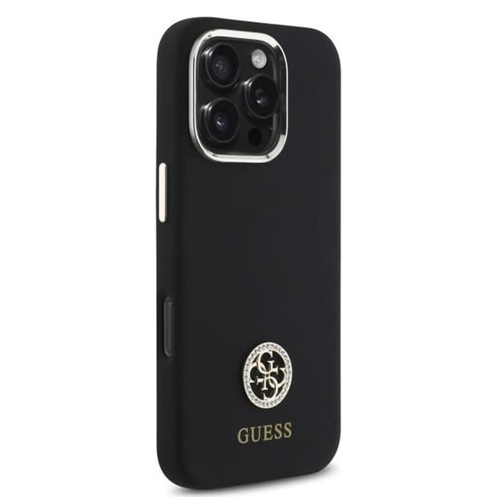 Guess - silicone logo strass 4g (guhcp16xm4dgpk) - калъф за iphone 16