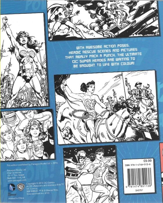 Carte de colorat splendida Comic Art Colouring, Wonder Woman