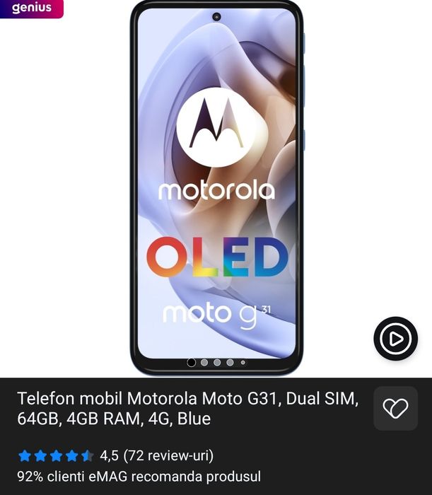 Telefon mobil Motorola Moto G31