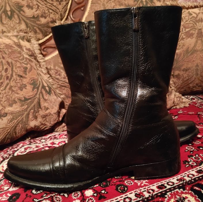 Продам сапоги кожа/натуральный мех б.у. 43-44 размер