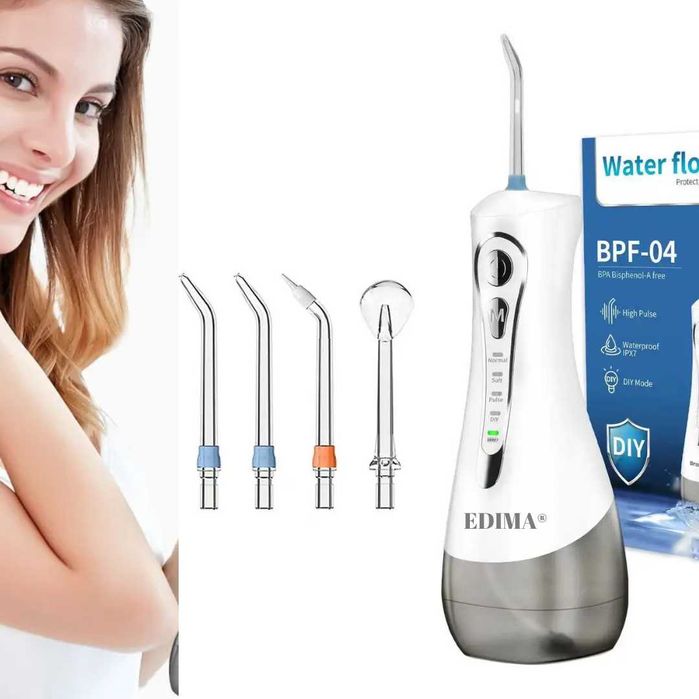 Irigator Oral tip Dus Bucal EDIMA®cu 4 Moduri de Curatare,NOU,GARANTIE