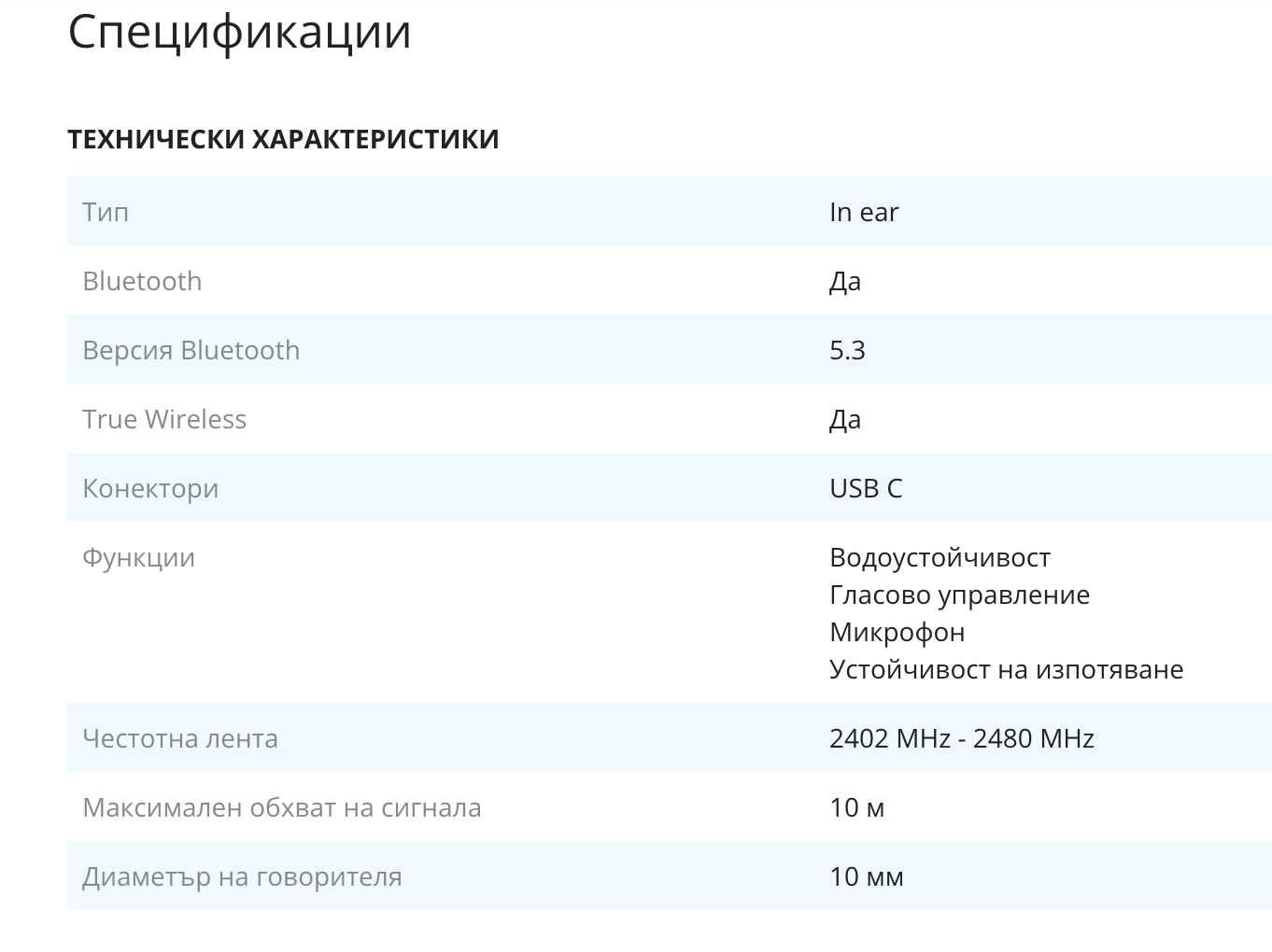 True wireless слушалки PANASONIC RZ-B110WDE-K