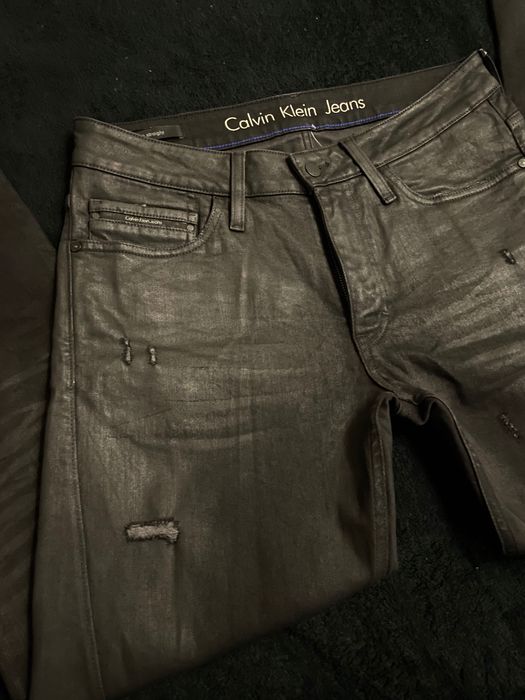 Calvin Klein Black Waxed Jeans / 33waist -32Length