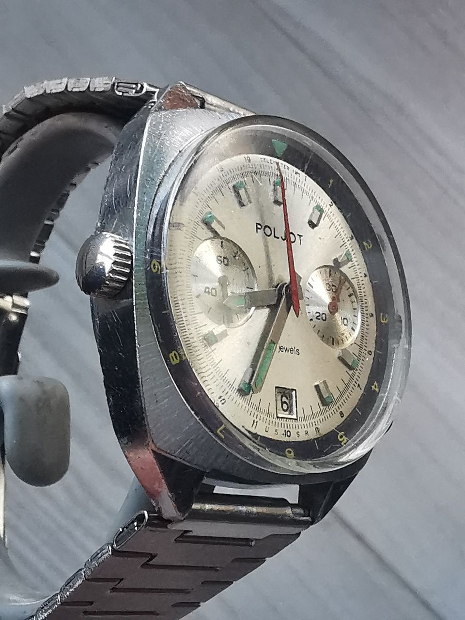 Ceas Poljot Chronograph-Manual 38 mm - Funcționează impecabil!