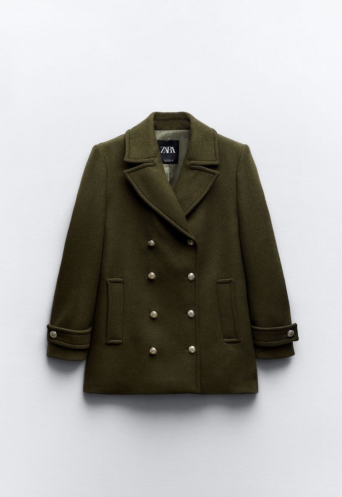 Продам пальто Zara новое женское зеленое