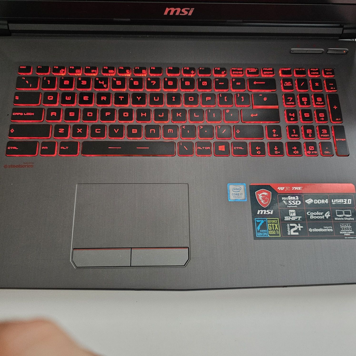 Laptop MSI GV72 7RE. 17.3 inch