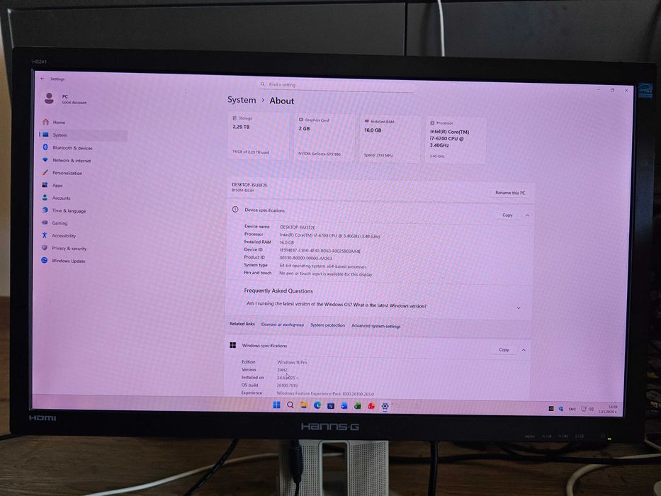 PC intel i7 6700 4x4.00 Ghz | GTX 950 2GB|16GB RAM|512GB SSD + 2TB HDD