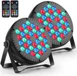 Set 2 proiectoare LED RGB DMX 512 pentru DJ cu telecomanda