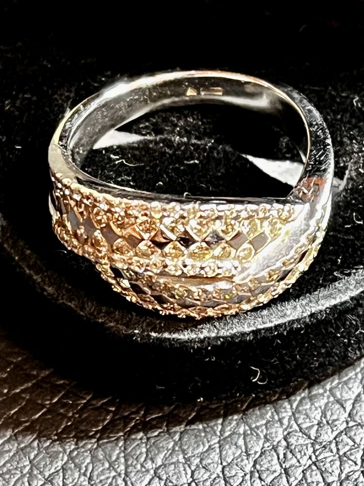Златен пръстен ДИАМАНТИ Бяло злато 14 карата 585 zlaten prasten gold