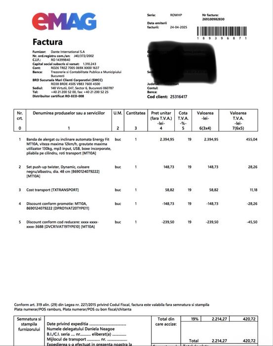 Banda alergare cu inclinare automata Energy Fit MT10A