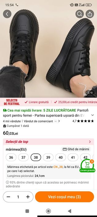 Încălțăminte noua m 39 ,ambele 80 lei