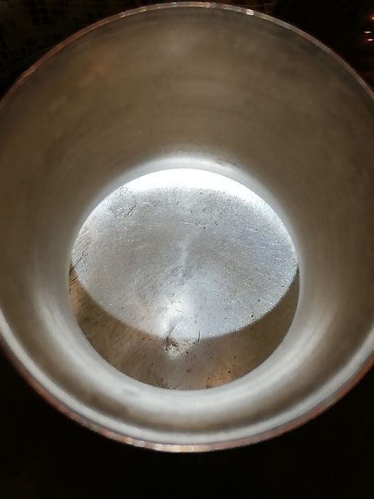 Vas vechi Bronz argintat interior cu robinet functional