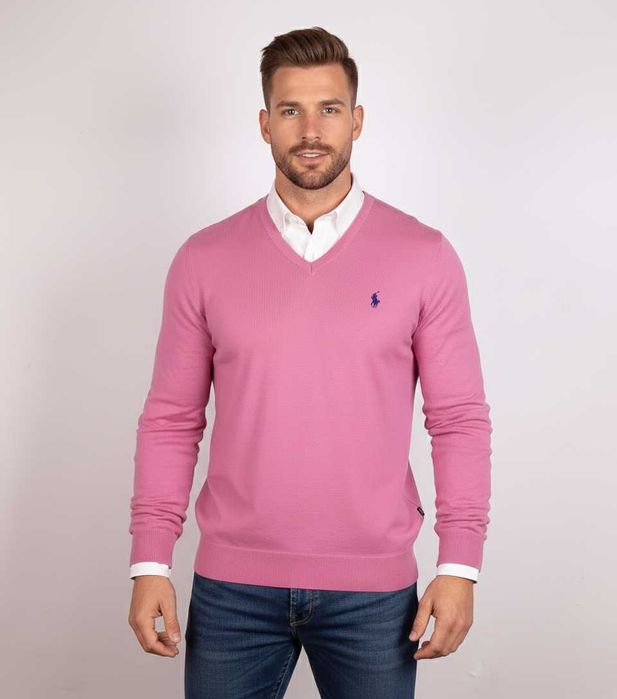 Polo Ralph Lauren V-Neck Cotton - Оригинален мъжки пуловер размер L