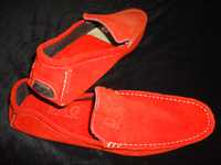 Mocasini rosii barbati pantofi casual piele intoarsa naturala scarpi