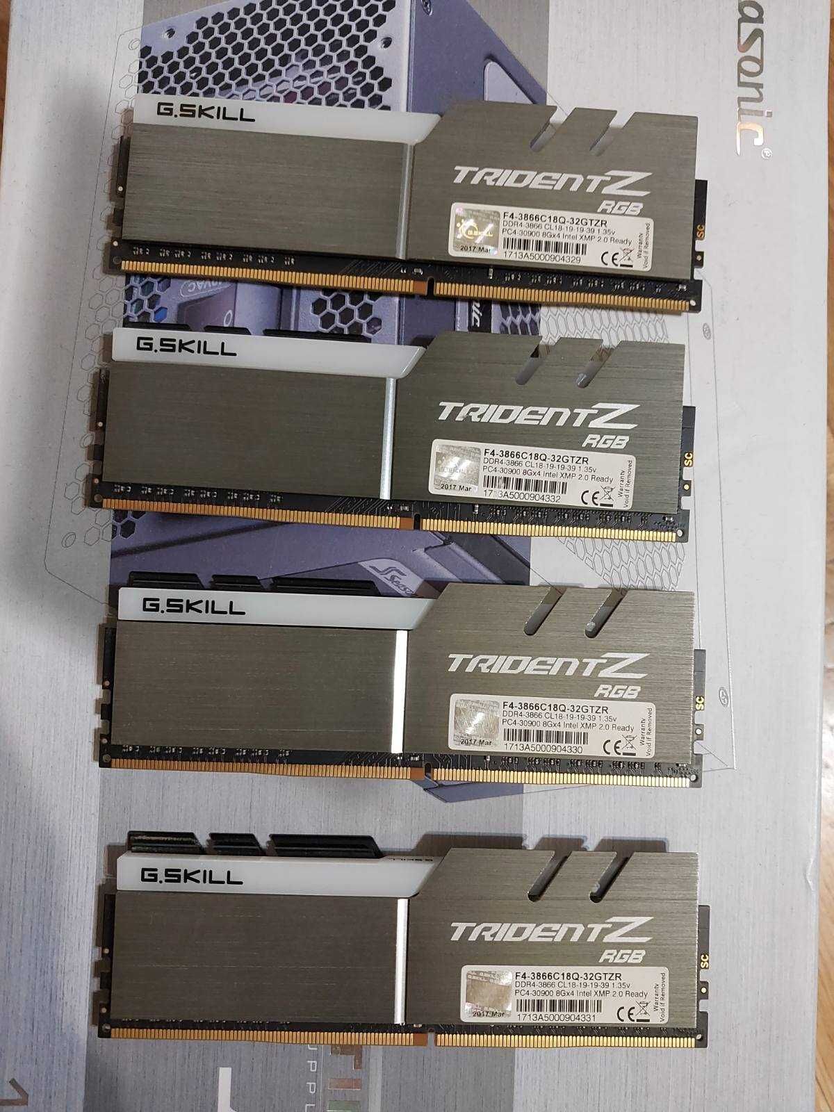32GB DDR4 4000, 3866Mhz G.Skill TridentZ RGB, CL18 RAM памет