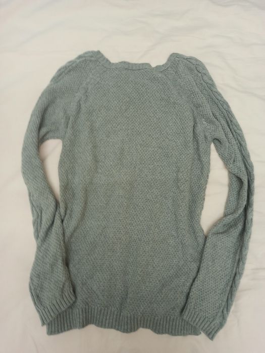 Сладък y2k сив плетен пуловер