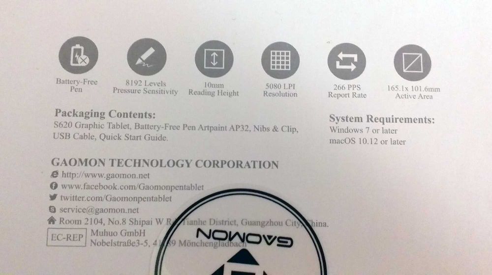 Tableta Grafica Gaomon S620