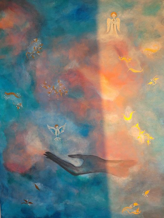 Tablou decorativ original — atmosferă poetică pentru casa ta