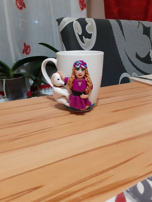 Cană handmade din lut polimeric fimo